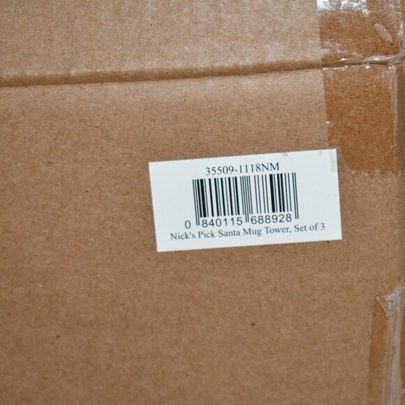 MacKenzie-Childs Nick's Pick Santa Mug Tower, Set of 3 #35509-1118NM NWT - Picture 6 of 6